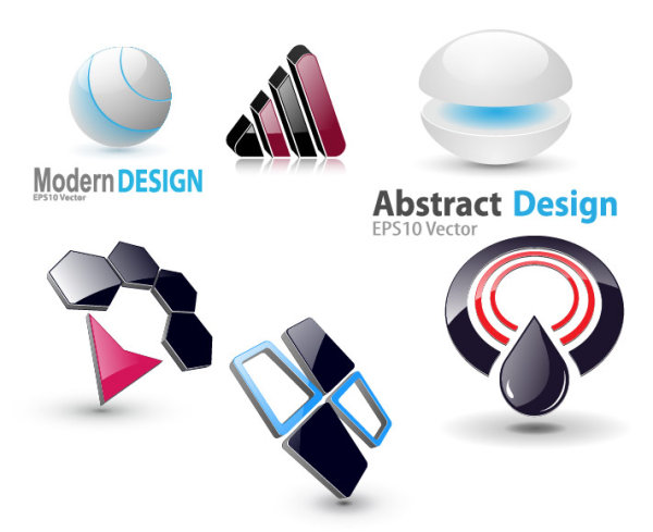 6 Vector 3D graphics icon
