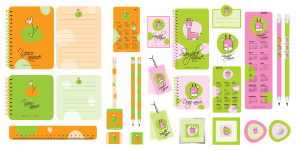 Vector cartoon stationery