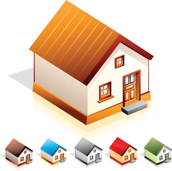 ++Little house icon vector materia