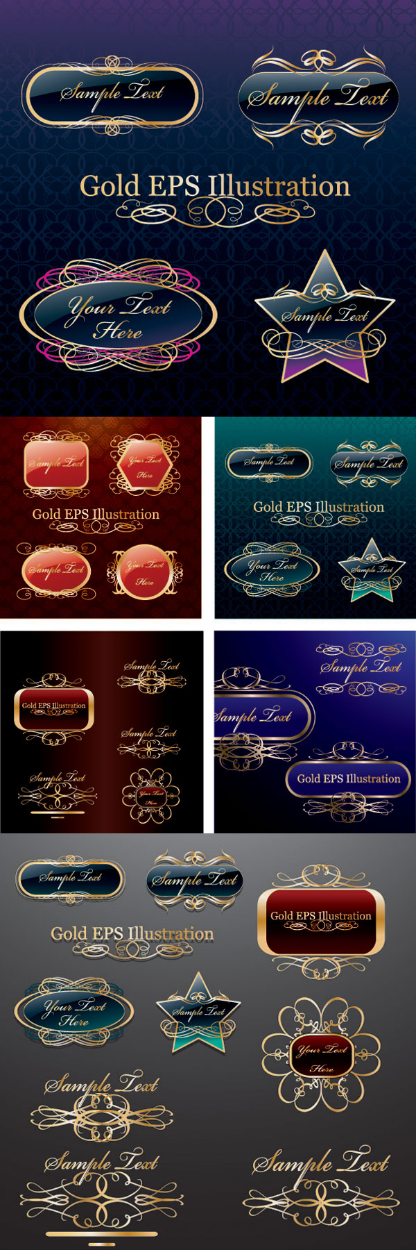 Classic European-style labels, logos - vector material