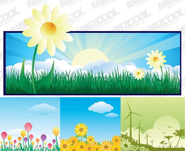 4Beautiful flower theme illustration