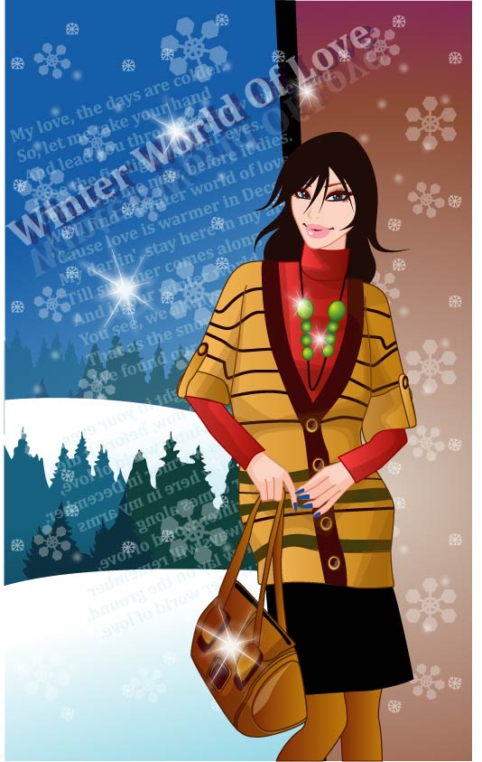 winter woman vector 9