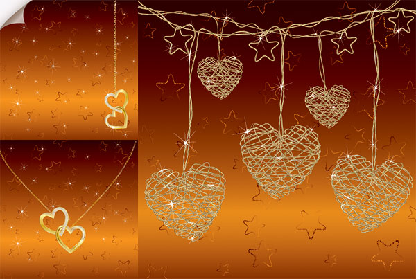 Heart pendant necklace Vector 