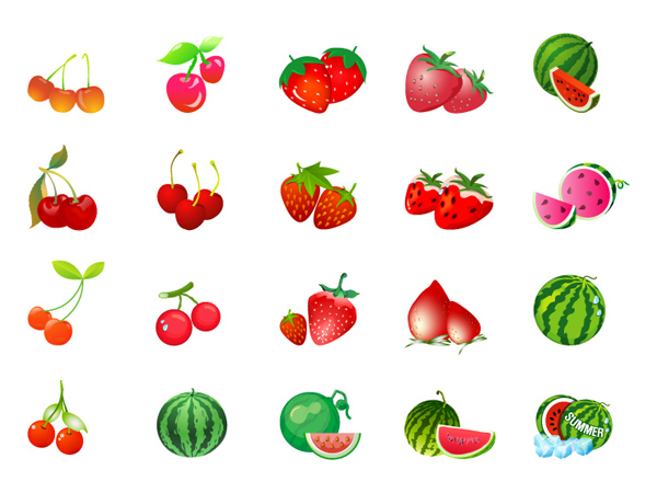 Cherry strawberry watermelon vector material