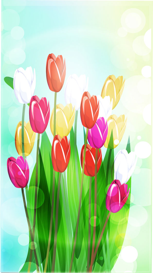 Beautiful flowers vector material -4 