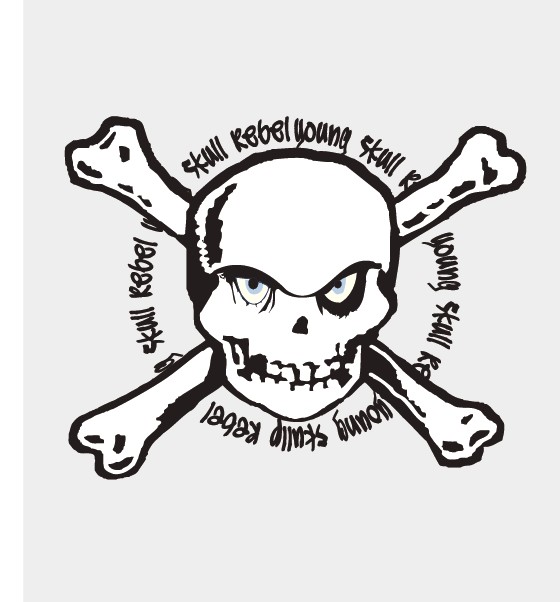 Skull stamp vector material