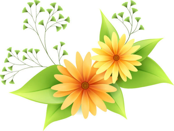 Beautiful small flowers vector material -1 