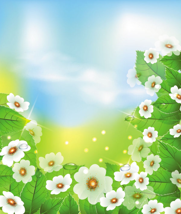 Beautiful flowers 04-- vector material