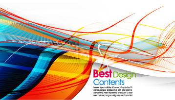 Colorful dynamic stripes background vector material -2