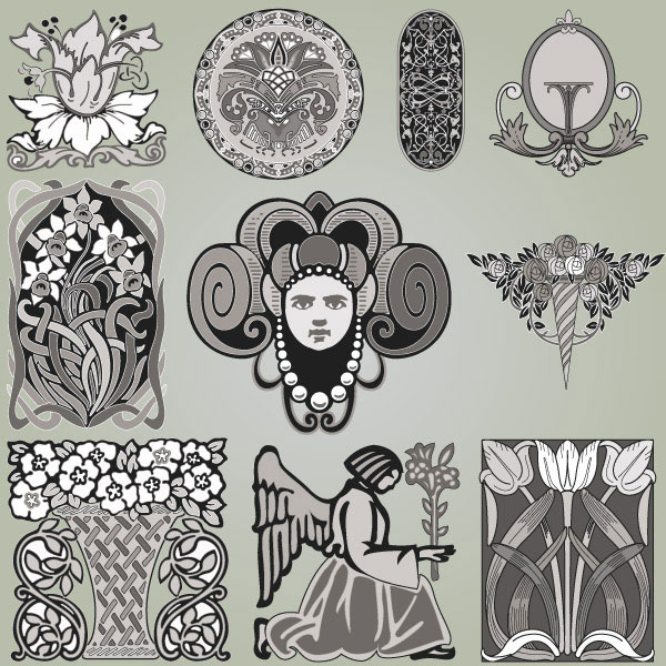 Delicate pattern corners 03 - vector