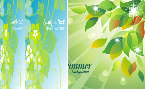 Fresh summer flowers mirage vector background material -4