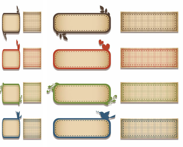 The silhouette of the simple and elegant checkered decorative banner vector material