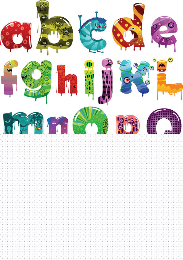 Cartoon alphabet - vector material