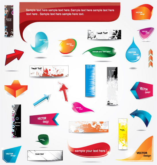 Exquisite stereo arrow dialog box 02 - Vector