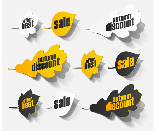 Leaves label 03 - vector material