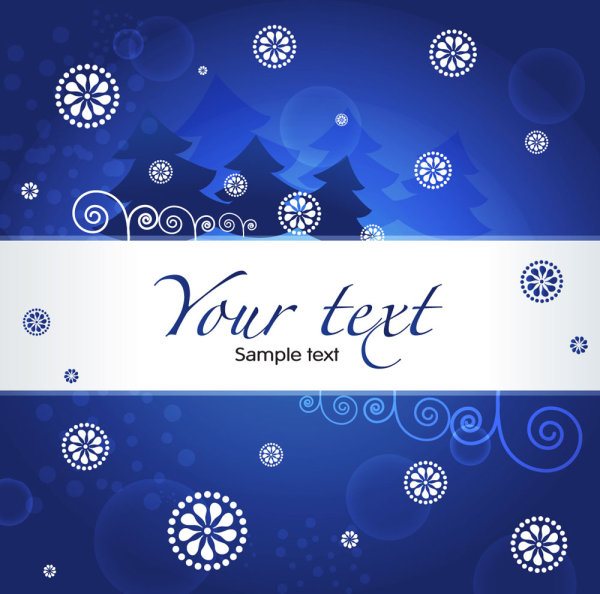 Christmas blue background 03 - vector