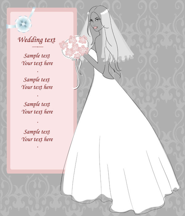 Wedding postcards 02 - vector material