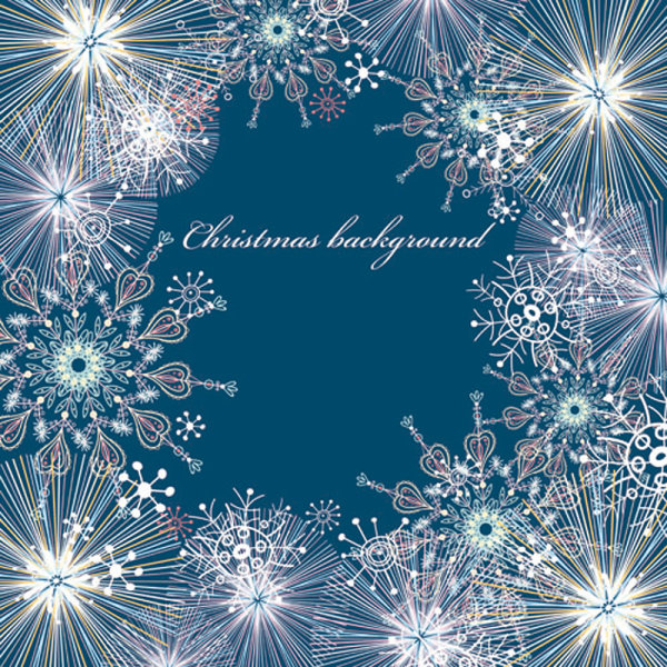 Beautiful snowflake pattern background 05 - vector material