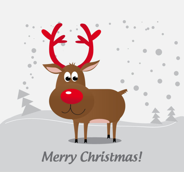 The Cartoon Christmas elk 05 - vector material