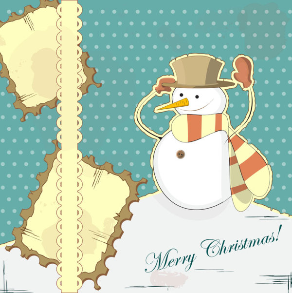 Snowman decorative painting 01 - vector material