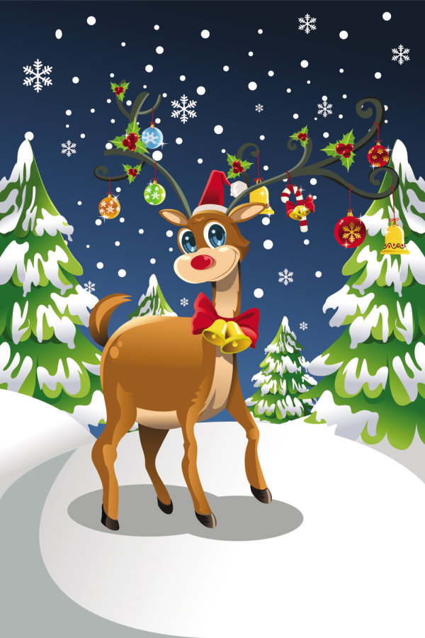The Christmas scenario illustrator 01 - vector material