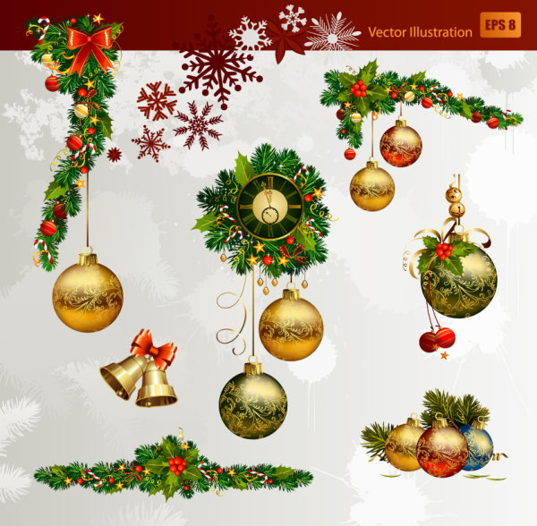 Christmas decorative elements 02 - vector material