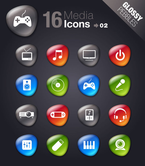 Smooth soft stone icon 05 - Vector