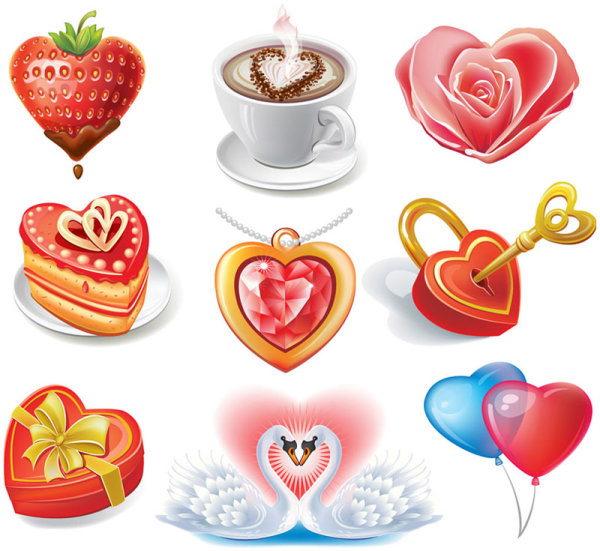 Valentine's Day romantic elements 01 - vector material