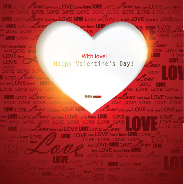 Beautiful Valentine card 02 - vector material