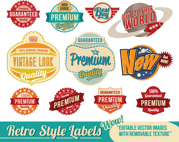 The trend of the retro label vector