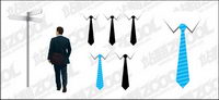 Business people and tie vector material