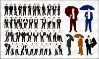 The action of various business men vector material
