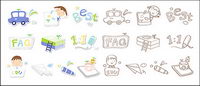 Cute icon series vector material-3