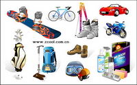 Sports and leisure equipment icon vector material-2