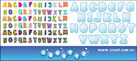 cute letters of the alphabet vector material