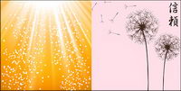 Dandelion and light vector background material