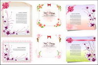 Paper flowers, ribbon vector material