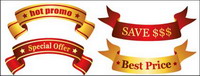 Banner Vector material several ribbon streamers