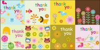Super cute thank you card vector material
