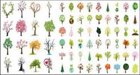 Variety of trees vector material