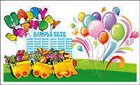 Happy birthday theme vector of material