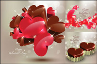 Stereoscopic heart-shaped chocolate Vector