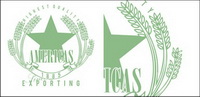Green wheat badges vector