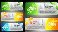 Color banners banner02 - vector material