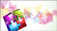 Colorful puzzles vector background material -2