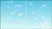 Line paper airplane graffiti vector material