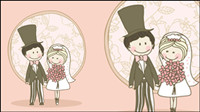 Cartoon-style wedding elements 04-- vector material