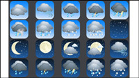 Cartoon weather icon 03 - vector