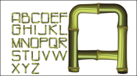 Bamboo Creative letters 02 - Vector material