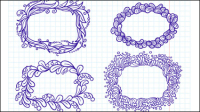 Hand-drawn cartoon lace 01 - vector material